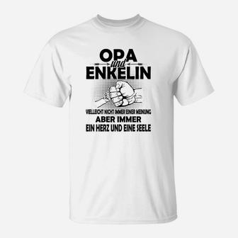 Opa und Enkelin Herz & Seele T-Shirt, Familienbindung Tee - Seseable