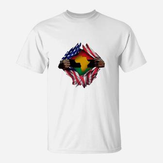 Pan-africanism Blood Inside Me South African American Flag T-Shirt | Seseable CA