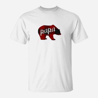 Papa Bear Flannel Family Shirts Bear T-Shirt - Seseable