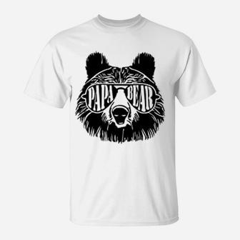 Papa Bear Sunglass Papa Bear, dad birthday gifts T-Shirt - Seseable