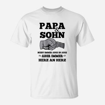 Papa & Sohn Handabdruck T-Shirt, Herz an Herz Design - Seseable