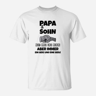 Papa & Sohn Herz und Seele T-Shirt, Herren Aufdruck Tee - Seseable