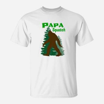 Papa Squatch Walking Through The Pine Forest T-Shirt - Seseable