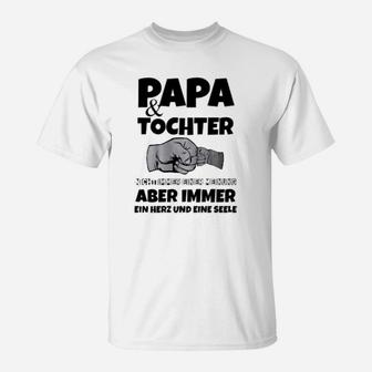 Papa & Tochter Hand in Hand T-Shirt, Herz-und-Seele Motiv - Seseable