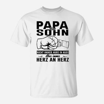 Papa und Sohn Faustgruß T-Shirt, Väterliche Liebe Design - Seseable