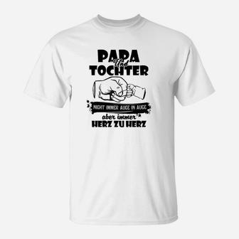 Papa und Tochter Faustbump-Herz T-Shirt, Herzensbindung Motiv - Seseable