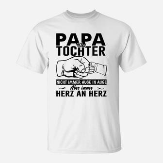 Papa und Tochter Herz an Herz T-Shirt, Familienbindung Tee - Seseable