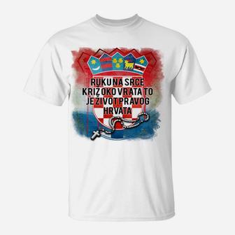 Patriotisches Kroatien T-Shirt, Herz & Flaggen Design - Seseable