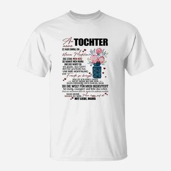 Personalisiertes T-Shirt Mama-Tochter mit Blumenmuster, Liebevolle Botschaft - Seseable