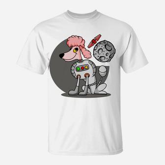 Pink Dog Astronaut Cute Cartoon Dog Galaxy Space T-Shirt - Seseable