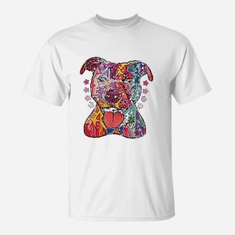 Pitbull Colorful Dogs T-Shirt - Seseable