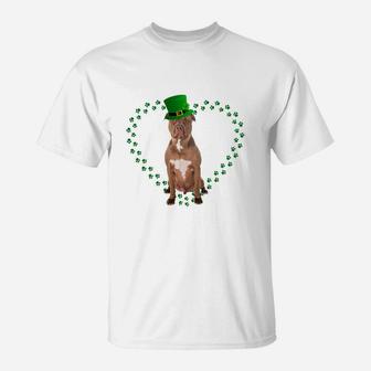 Pitbull Heart Paw Leprechaun Hat Irish St Patricks Day Gift For Dog Lovers T-Shirt - Seseable