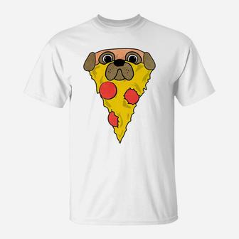 Pizza Dog Funny Pizza Pug For Kids T-Shirt - Seseable