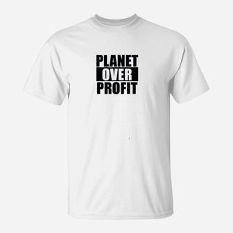 Planet Over Profit Earth Day Climate Change T-Shirt - Seseable