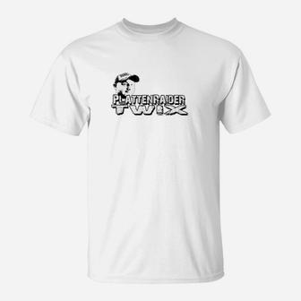 Plattenspieler-Motiv Herren T-Shirt, Weiß mit Vinylschallplatten-Design - Seseable