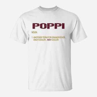Poppi Funny Grandfather Definition Distressed Retro Men Gift T-Shirt - Seseable