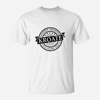 Premium Kroatien Stolz Herren T-Shirt, Weiß mit Nationalfarben - Seseable
