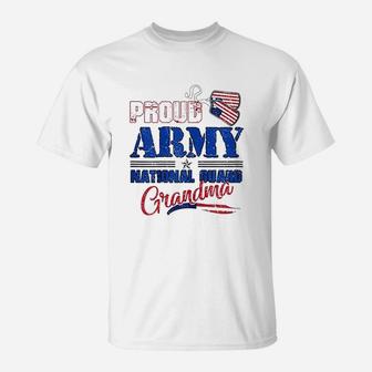 Proud Army National Guard Grandma Us American Flag T-Shirt - Seseable