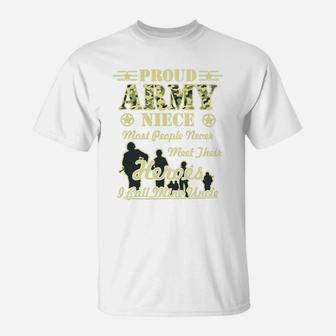Proud Army Niece Heroes T-Shirt - Seseable