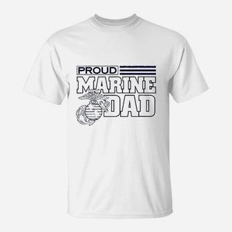 Proud Marine Dad T-Shirt - Seseable