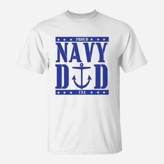 Proud Navy Dad s T-Shirt - Seseable