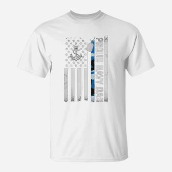 Proud Navy Dad T-Shirt - Seseable
