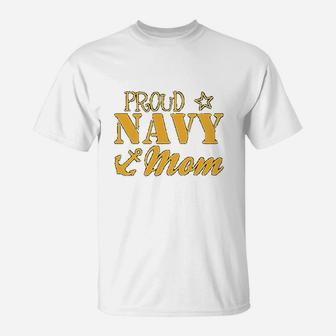 Proud Navy Mom In Navy T-Shirt - Seseable
