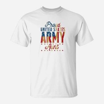 Proud United States Army Aun Us Army Aunt Apparels T-Shirt - Seseable