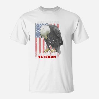 Proud United States Veteran American Flag Eagle T-Shirt - Seseable