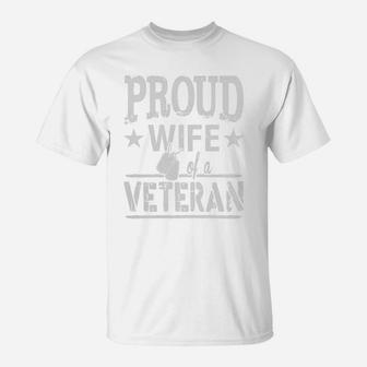 Proud Wife Of A Veteran Tshirt T-Shirt - Seseable
