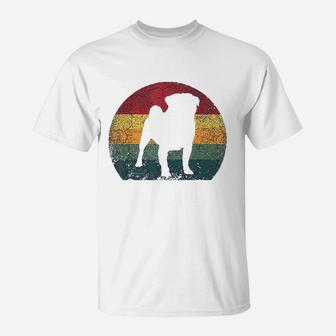 Pug Dog Vintage Distressed Retro Style T-Shirt - Seseable