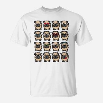 Pug Funny Dog Emotions T-Shirt - Seseable