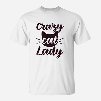 Raw Edge Crazy Cat Lady Funny Cat T-Shirt - Seseable