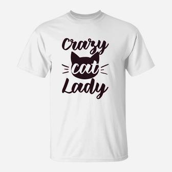 Raw Edge Crazy Cat Lady Funny Cat T-Shirt - Seseable