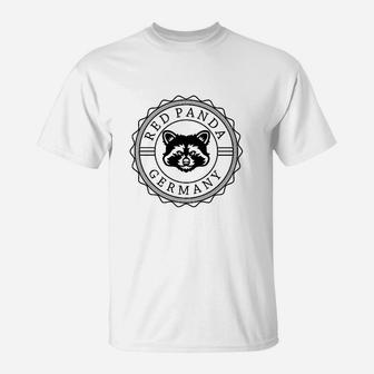 Red Panda Germany Herren T-Shirt, Weiß mit Tiermotiv - Seseable
