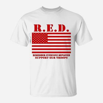 Red Support Our Troops Wear Red On Friday Military T-Shirt - Seseable