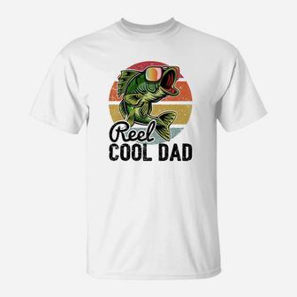Reel Cool Dad Retro Fishing Sunglasses Funny Father Day Gift Premium T-Shirt - Seseable