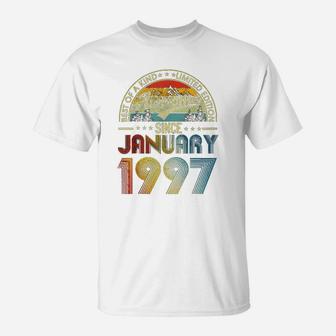 Retro 24 Years Old Gift Vintage January 1997 T-Shirt - Seseable