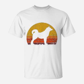 Retro Akita Inu Dog Mom Dog Dad Gift Vintage Akita Inu T-Shirt - Seseable