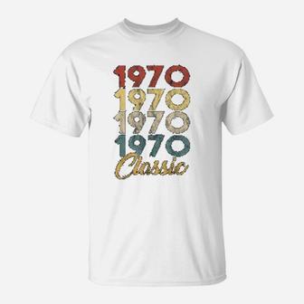 Retro Classic Born In 1970 51th Birthday Vintage Anniversary T-Shirt - Seseable