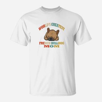 Retro Funny French Bulldog Mom T-Shirt - Seseable