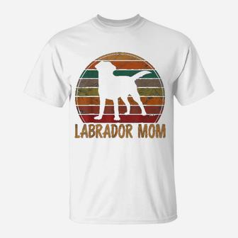 Retro Labrador Mom Gift Dog Mother Pet Golden Black Lab Mama T-Shirt - Seseable