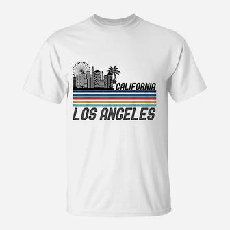 Retro Los Angeles Skyline Vintage 70s Los Angeles T-Shirt - Seseable