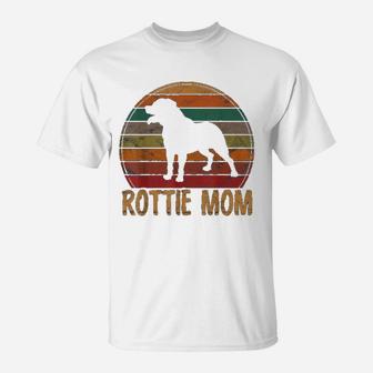 Retro Rottweiler Mom Gift Rott Dog Mother Pet Rottie Mama T-Shirt - Seseable
