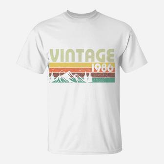 Retro Vintage 1986 Graphics 36th Birthday Gift 36 Years Old T-Shirt - Seseable