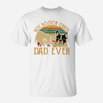 Retro Vintage Best Boston Terrier Dad Ever T-shirt T-Shirt - Seseable