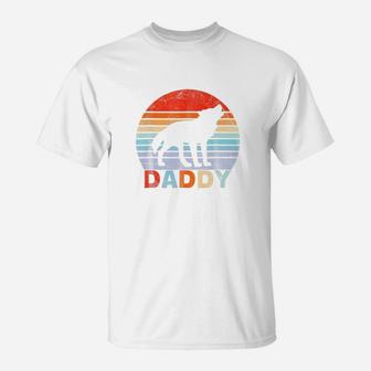 Retro Vintage Daddy Wolf For Christmas T-Shirt - Seseable