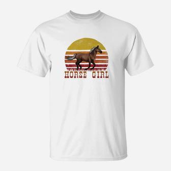 Rocky Mountain Horse Girl Vintage Sun Racing Riding T-Shirt - Seseable