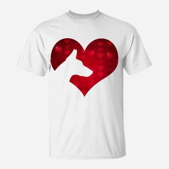 Romantic I Love My Doberman Dog Valentines Day T-Shirt - Seseable