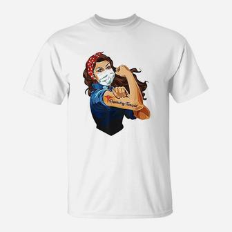 Rosie The Riveter Respiratory Therapist Woman Nurse T-Shirt - Seseable